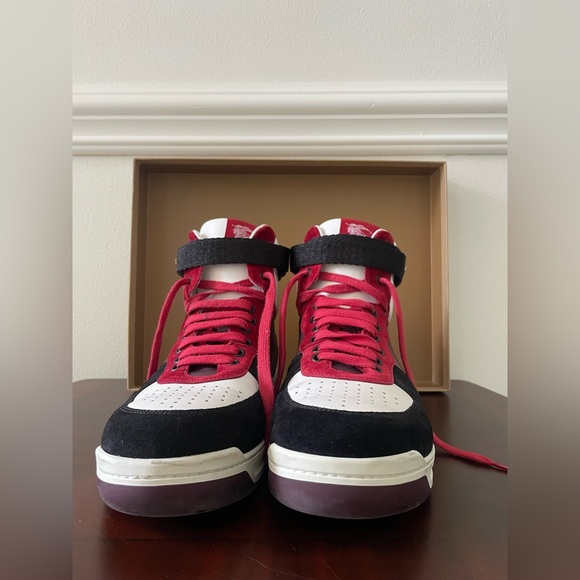 Burberry Multicolor Leather and Suede Dennis High Top Sneaker - Picture 6 of 13